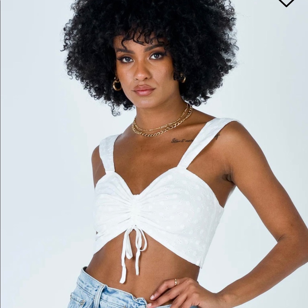 White eyelet tank top